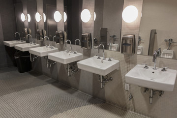 sinks in public restroom