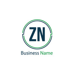 Initial Letter ZN Logo Template Design