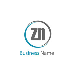 Initial Letter ZN Logo Template Design