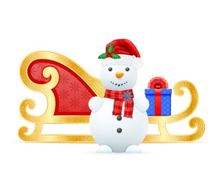 christmas sledges santa claus vector illustration
