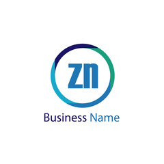 Initial Letter ZN Logo Template Design