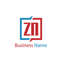 Initial Letter ZN Logo Template Design