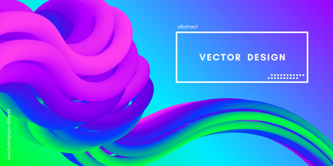 Modern 3d Background. Colorful Wave Abstract Liquid Shape.