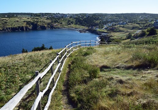 landscape along the Killick Coast; East Coast Father Troy&rsquo;s Trail near Torbay, Avalon Peninsula, NL Canada 