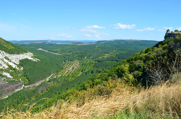 Landscape view of the Biyuk-ashlama-Dere valley from the North side of the fortress city...