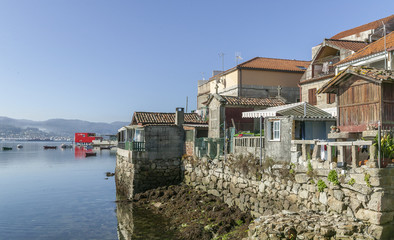 Fototapeta na wymiar beautiful medieval fishing village of Combarro, Ria de Pontevedra, Galicia, Spain