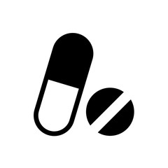 Pill icon in trendy flat style isolated on background. Pill icon page symbol for your web site design Pill icon logo, app, UI. Pill icon Vector illustration