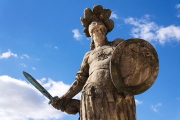 Small Christian warrior statue from Matyas Braun, 1731, Kuks, Hradec Kralove region, Trutnov...
