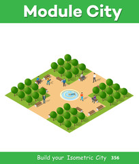 Isometric park with trees