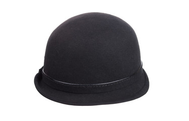 One women's black hat isolated on white background