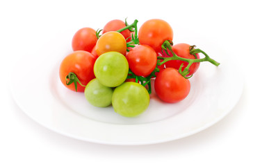  Tomatoes isolated on white.