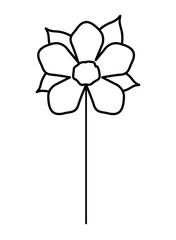 beautiful flower with leafs isolated icon