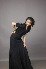 beautiful indian female model in black dress
