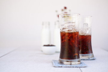 Iced coffee with milk