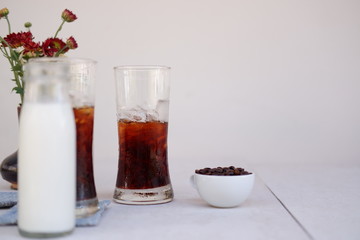 Iced coffee with milk