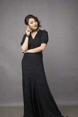 beautiful indian female model in black dress