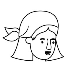 head of woman with bandana avatar character