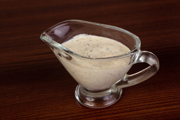 Tartar sauce in the bowl