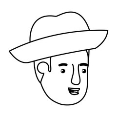 head of man with hat avatar character