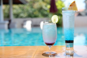 blueberry soda at swimming pool