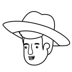 head of man with hat avatar character