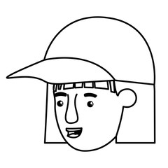head of woman with cap avatar character