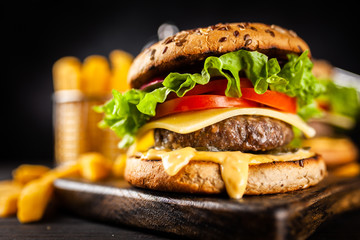 Delicious grilled burgers