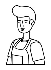 man gardener with apron avatar character