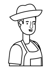 man gardener with apron avatar character