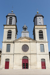 Fototapeta na wymiar saint laurant church in the north french place of sedan