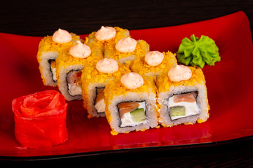 Japanese roll with salmon