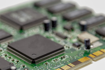 A close up of a computer circuit board