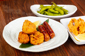 Sausage and chicken nuggets