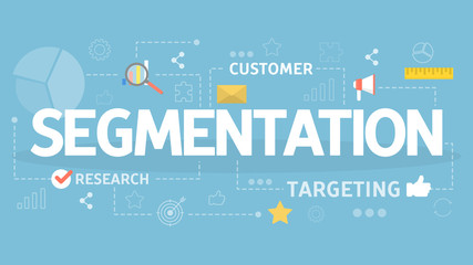 Segmentation in the business and marketing concept.