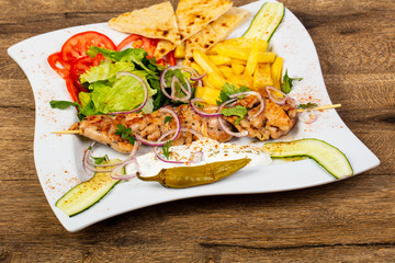 Greek traditional souvlaki