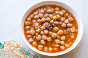 Turkish Food Chickpeas with Meat. / Etli Nohut.