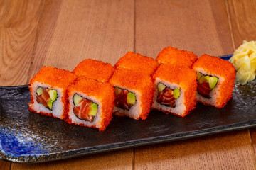 Roll California with salmon