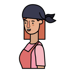 woman gardener with apron avatar character