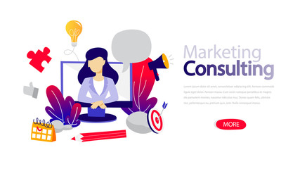 Marketing consulting horizontal banner for your website.