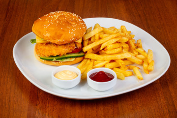 Tasty chicken burger
