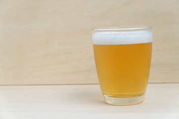 beer on wooden table