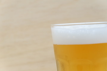 beer on wooden table