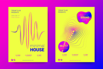 Fototapeta premium Vector Poster of Electronic Music Fest. Distorted Rounds.