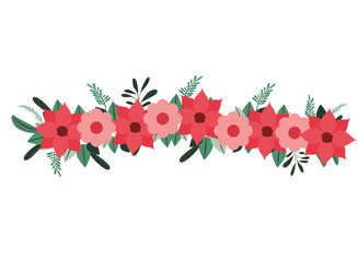 beautiful flower decoration isolated icon