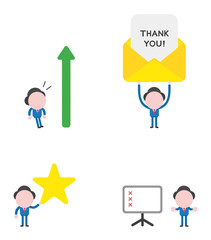 Vector illustration businessman character set