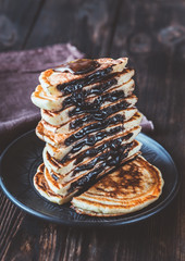Chocolate stuffed pancakes