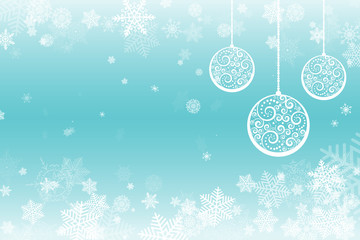  snowflakes background with Christmas balls