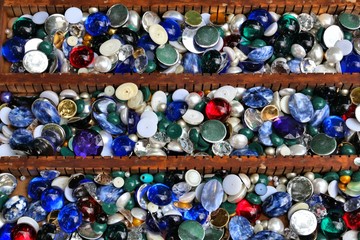 Odd buttons at Japanese flea market