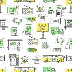 Advertising Marketing or Product Promotion Vector Seamles Pattern