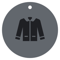 Icon leather jacket with trendy casual symbol for shop man’s clothes.